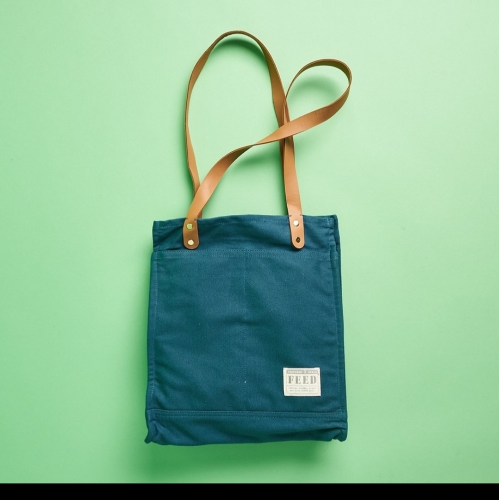 FEED supply Market Tote Farmers Market Bag Vegan Leather So Many Pockets!
